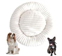 YPDOPORA Panier Orthopédique pour Chien, Taille Moyenne, Lavable, en Forme De Donut, pour Petits Chiens, Moelleux, Anti-Anxiété, avec Fond Antidérapant, pour Chiots Et Chatons,Blanc,L