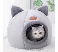 YPDOPORA Panier pour Chats D'intérieur, Petit Panier Semi-Fermé en Forme De Tente, Niche Confortable avec Coussin Amovible Et Fond Antidérapant pour Petits Chats Et Chiots,S