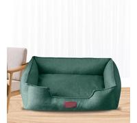 YPDOPORA Panier pour Chien De Petite Taille, Panier Rectangulaire avec Housse Imperméable Et Lavable, Fond Antidérapant pour Chiens De Taille Moyenne Et Petite, Nettoyage Facile,Vert,S