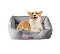 YPDOPORA Panier pour Chien De Petite Taille, Panier Rectangulaire avec Housse Imperméable Et Lavable, Fond Antidérapant pour Chiens De Taille Moyenne Et Petite, Nettoyage Facile,Gris,M