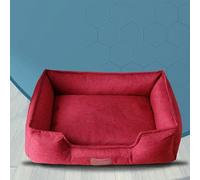 YPDOPORA Panier pour Chien De Petite Taille, Panier Rectangulaire avec Housse Imperméable Et Lavable, Fond Antidérapant pour Chiens De Taille Moyenne Et Petite, Nettoyage Facile,Rouge,S