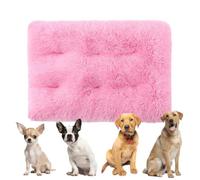 YPDOPORA Panier pour Chien en Mousse À Mémoire De Forme, Panier Rectangulaire en Peluche Moelleuse pour Chiot, Panier Lavable pour Chien avec Fond Antidérapant,Rose,XS