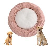 YPDOPORA Panier Rond Et Moelleux pour Petit Chien en Forme De Donut, Lavable Et Anti-Anxiété, avec Support pour La Colonne Vertébrale Et Dessous Antidérapant,Rose,M