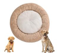 YPDOPORA Panier Rond Et Moelleux pour Petit Chien en Forme De Donut, Lavable Et Anti-Anxiété, avec Support pour La Colonne Vertébrale Et Dessous Antidérapant,Jaune,3XL