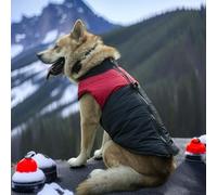 YPDOPORA Veste De Neige Douce pour Petit Chien pour l'hiver, Manteaux pour Chiens pour Grands Chiens d'hiver Imperméables, Manteau d'hiver pour Chiens avec Anneau en D,Rouge,7XL