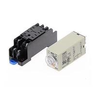 YPEZASDLW 1 Ensemble de Bouton Rotatif de Retard de Mise sous Tension DPDT 1S/5S/10S/30S/60S/3M/5M/10M/30M minuterie temporisation Relais AC 220V H3Y-2(0-60 Seconds)