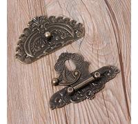 YPEZASDLW Charnières Antiques, Bronze décoratif, charnière de boîte en Bois, moraillon décoratif de Style rétro Vintage à Bascule Valise boîte Serrure Crochet loquet Boucles charnières Bout à Bout