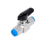 YPEZASDLW Vanne à Boisseau sphérique à Deux Voies Droite en Acier Inoxydable 316 de 1000 psi et 3000 psi, Filetage NPT de 1/4, 3/8 et 1/2 po(G1/2)