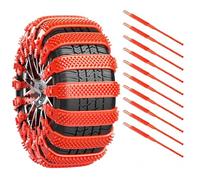 YPFYBHD Compatible pour BYD FangChengBao Leopard 5 8, Lot de 10 chaînes à Neige pour pneus de Voiture, antidérapantes, pour la Protection hivernale d'urgence des Roues,3-Red