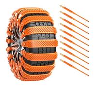 YPFYBHD Compatible pour Lexus NX NX200 NX260 NX300 NX400h+, Lot de 10 chaînes à Neige pour pneus de Voiture, antidérapantes, pour la Protection hivernale d'urgence des Roues,1-Orange