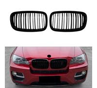 YPGHBHD Calandre Avant De Voiture, Compatible pour 60 BMW X5 E70 X6 E71 2006-2013, Pare-Chocs Supérieur Capot Maille Grille Radiateur Voiture Accessoire, B Double Line