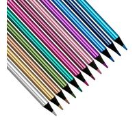 Yphzmtz Lot de 12 crayons de couleur métallisés pour adultes, cadeau de rentrée scolaire pour cadeau d'anniversaire, idéal pour le coloriage, le dessin et les cartes de vœux