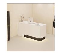 YPIOUREN Bureau D'ordinateur,comptoir De Vente Au Détail Moderne,Comptoir De Réception, Table De Réception Moderne avec Tiroir, for Salon, Hall D'entrée, Magasin(White,Right_120CM/47.2IN)