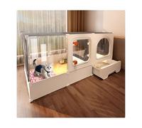 YPIOUREN Cage D'intérieur Multifonctionnelle for Chat avec Bac À Litière, Grand Espace d'exercice Idéal, Cage D'intérieur for Chat, Cage for Chat Condo Catio, for 1 À 2 Chats(Black)