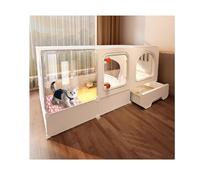 YPIOUREN Cage D'intérieur Multifonctionnelle pour Chat avec Bac À Litière, Grand Espace d'exercice Idéal, pour 1 à 2 Chats (Blanc)