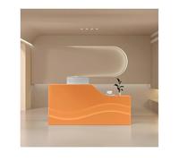 YPIOUREN Comptoir De Réception, Comptoir De Réception For Salon, Comptoir De Réception Avec Tiroirs, Comptoir De Réception Debout, Caisse Moderne, For Institut De Beauté, Magasin(Orange,RIGHT_140CM/55