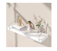 YPIOUREN Étagères Murales Décoratives en Métal, Étagères D'exposition, Petite Étagère Murale, for Salon, Salle De Bain, Chambre, Cuisine, Étagère sans Perçage(White,30CM/11.8IN_15CM/5.9IN)