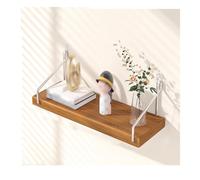 YPIOUREN Étagères Murales Décoratives en Métal, Étagères D'exposition, Petite Étagère Murale, for Salon, Salle De Bain, Chambre, Cuisine, Étagère sans Perçage(Walnut,30CM/11.8IN_15CM/5.9IN)