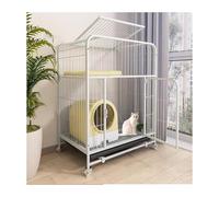 YPIOUREN Maisons Robustes for Chats D'intérieur, Parc for Animaux De Compagnie, Grande Cage À Chat sur Roues Verrouillables, Parc for Chat en Métal À Monter Soi-même, for Furet(White,78 * 55 * 137cm)
