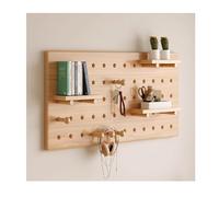 YPIOUREN Panneau Perforé, Panneau Perforé Mural, Panneau Perforé Mural En Bois, Kit D'organisateur Mural Combiné De Panneau Perforé, For Le Bureau, L'étude Et Le Salon(Wood,80 * 60cm)