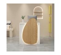 YPIOUREN Petit Comptoir De Réception, Armoire De Caisse Simple, Réception Moderne avec Tiroir Verrouillable, Table De Réception Moderne avec Tiroir, for Hall D'entrée, Boutique(Wood,80CM/31.5in)