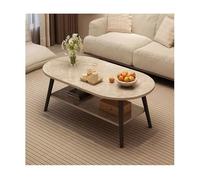 YPIOUREN Table Basse Ovale, Table Basse Ovale À 2 Niveaux avec Rangement, Mesa De Centro Para Sala, for Chambres À Coucher, Appartements(Gray,80 * 40 * 42cm)