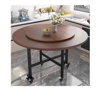 YPIOUREN Table De Cuisine Convertible À Abattants, Tablede Salle A Manger Ronde Pliante, Tables De Salle À Manger Pliantes en Bois, for Cuisine/Salle À Manger De Petite Taille(Walnut B,130cm)