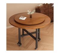 YPIOUREN Table De Cuisine Convertible À Abattants, Tablede Salle A Manger Ronde Pliante, Tables De Salle À Manger Pliantes en Bois, for Cuisine/Salle À Manger De Petite Taille(Wood B,150cm)