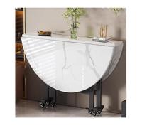 YPIOUREN Table De Cuisine Convertible À Abattants, Tablede Salle A Manger Ronde Pliante, Tables De Salle À Manger Pliantes en Bois, for Cuisine/Salle À Manger De Petite Taille(White A,120cm)