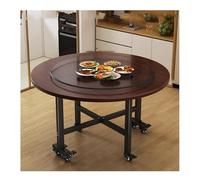 YPIOUREN Table De Salle À Manger Ronde Pliante À Abattants,Table À Manger Gain De Place, Table Polyvalente, Idéale for Optimiser l'espace, for Le Salon Ou Une Maison De Campagne(Walnut C,130cm)