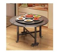 YPIOUREN Table De Salle À Manger Ronde Pliante À Abattants,Table À Manger Gain De Place, Table Polyvalente, Idéale for Optimiser l'espace, for Le Salon Ou Une Maison De Campagne(Gray B,160cm)