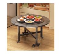 YPIOUREN Table De Salle À Manger Ronde Pliante À Abattants,Table À Manger Gain De Place, Table Polyvalente, Idéale for Optimiser l'espace, for Le Salon Ou Une Maison De Campagne(Gray C,130cm)