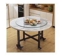 YPIOUREN Table De Salle À Manger Ronde Pliante À Abattants,Table À Manger Gain De Place, Table Polyvalente, Idéale for Optimiser l'espace, for Le Salon Ou Une Maison De Campagne(White C,130cm)