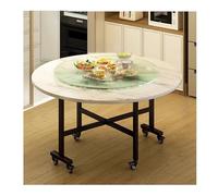 YPIOUREN Table De Salle À Manger Ronde Pliante, Table De Salle À Manger Pliante À Abattants, for La Cuisine Et Les Fêtes À La Maison(White C,100cm)