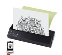 YPkeoxSFv Imprimante de Tatouage sans Fil, Machine à Transfert Thermique, USB, Texte Mobile, Document PDF, avec Papier, Compatible avec Les imprimantes Portables