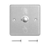 YPLANGENT Bouton de Sonnette Extérieur Étanche - Acier Inoxydable 86 x 86 mm, Bouton Poussoir Contact NO, Montage en Saillie pour Sonnette Filaire, Contrôle d’Accès, Maison, Bureau, Gris Argenté