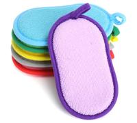 YPLANGENT Lot de 6 éponges d'évier lavables avec corde de suspension, éponges de cuisine en microfibre 16 x 10 x 2 cm, éponges de nettoyage, éponges de nettoyage, éponges de nettoyage, double face