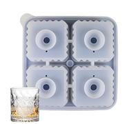 Yplkm Bacs À Glaçons,À Glaçons 4 Cavités Pour Congélateur - Forme Grande Cube Moule Démoulage Facile | Pour Fête Camping Dégustation Whisky Bar Maison Boissons Mariages Cocktails