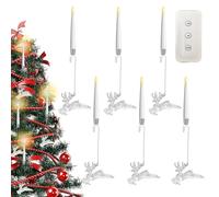 Yplkm Bougies pour Arbre de Noël - Décorations De Noël | Bougie LED Glaçon Oiseaux Volants Élan Avec Télécommande Minuterie | pour Arbre Maison Cheminée Fenêtre Table