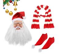 Yplkm Déguisement Père Noël | Accessoires De Costume De Noël,Jeu De Rôle Bonnet Écharpe Chaussettes - Pour Les Adultes - Fête De, Événements Scolaires, Rassemblements Familiaux