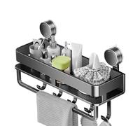 Yplkm Étagère à Ventouses | Étagère de Rangement avec Crochets Amovibles - Organisateur Antirouille Porte-Savon pour Salle De Bain Cuisine Maison