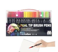 Yplkm Feutre Acrylique Peinture Stylo, 36/48/60 Couleurs Pinceau Double Pointe Peinture Acryliques Marqueur Peinture Acrylique Verre Pour Bois, Toile, Verre, Céramique - Acrylic Paint Marker