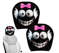 Yplkm Housse d'appuie-tête Voiture | 2 Pièces Housses pour Appui-Tête Véhicule | Décorations Intérieures Amusantes Design Yeux Cartoon Mignons - Pour Famille Voiture Remorque Tracteur Camion SUV MPV