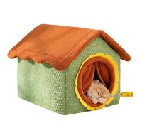Yplkm Maison d'hiver pour Chat, Abri Chaud Lavable, Grotte pour Chat Fermée, pour Les Chiots Les Chatons Le Coin De Jeu l'hiver Le Temps Froid Noël
