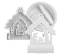 Yplkm Moule à Bougie Crèche de Noël,Moule en Silicone Résine pour Scènes de Nativité | Fournitures Polyvalentes Artisanat Savon Famille Ados
