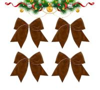 Yplkm Nœuds En Velours Pour La Décoration De Noël,4 Pièces Décorations De Fêtes | Nœuds Vintage Ornements De Fête - Pour Couronne Fenêtre Porte Mur Escalier Clôture Cheminée Maison Bureau Fête Mariage