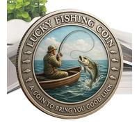 Yplkm Pièce de Défi | Objet De Collection en Métal Souvenir De Poche | Pièce pour Le Pêcheur - pour Le Pêcheur Le Papa Le Mari La Chance Les Activités De Plein Air Le Camping Et La Navigation