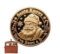 Yplkm Pièce Liste des Méchants - Pièce Commémorative du Père Noël de Noël - Souvenir Artistique Accessoire Défi Format Poche pour Table Étagère Table à Thé Nuit Chambre,Décoration pour