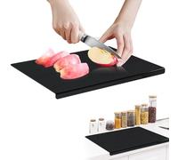 Yplkm Planche à Découper en Acrylique avec Rebord de Comptoir | Grande Planche À Découper,Protection Noire pour Comptoir Idéal Repas Restaurant et Camping