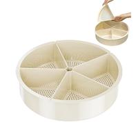 Yplkm Plateau de Service à Compartiments - Plateau Organisateur Avec 5 Compartiments Drainage Et Rangement Pour Fruits - Plats à Fruits pour Service,Pour Les Encas, Les Légumes, Les Noix, Les Bonbons,